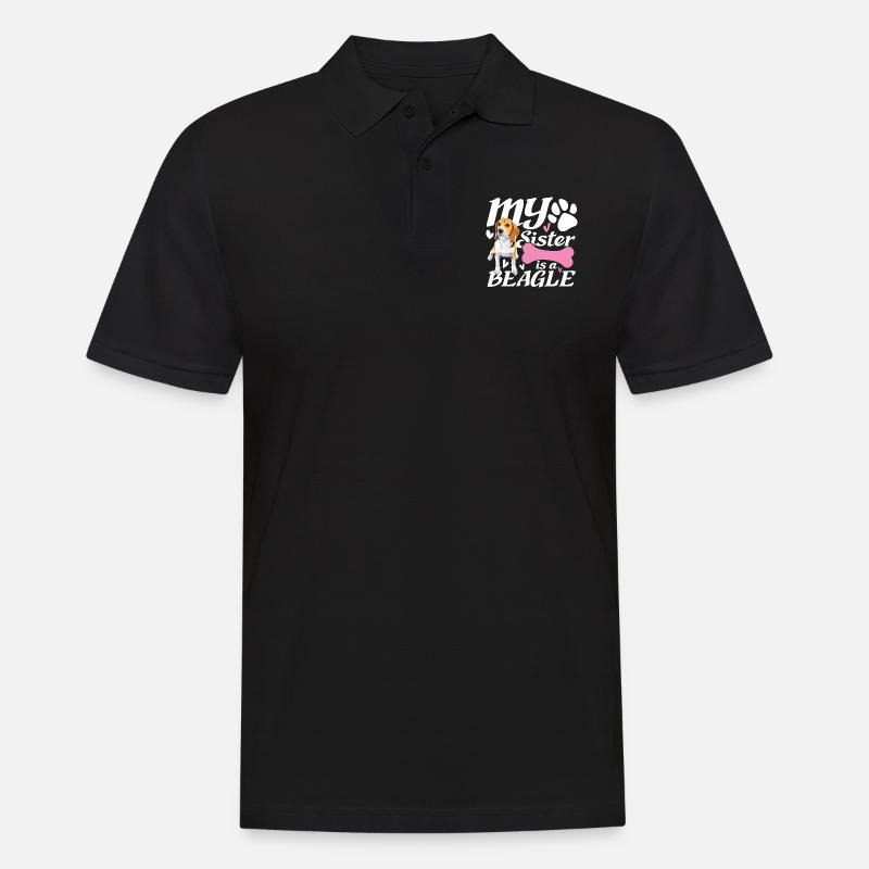Meine Schwester ist ein Beagle - Männer Poloshirt - Schwarz