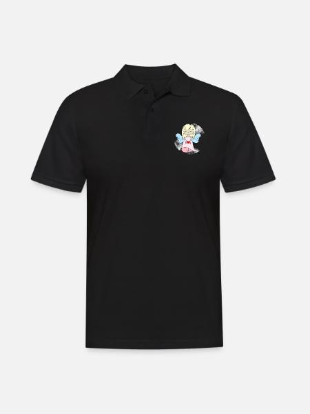 Angel with heart - Men's Polo Shirt - black