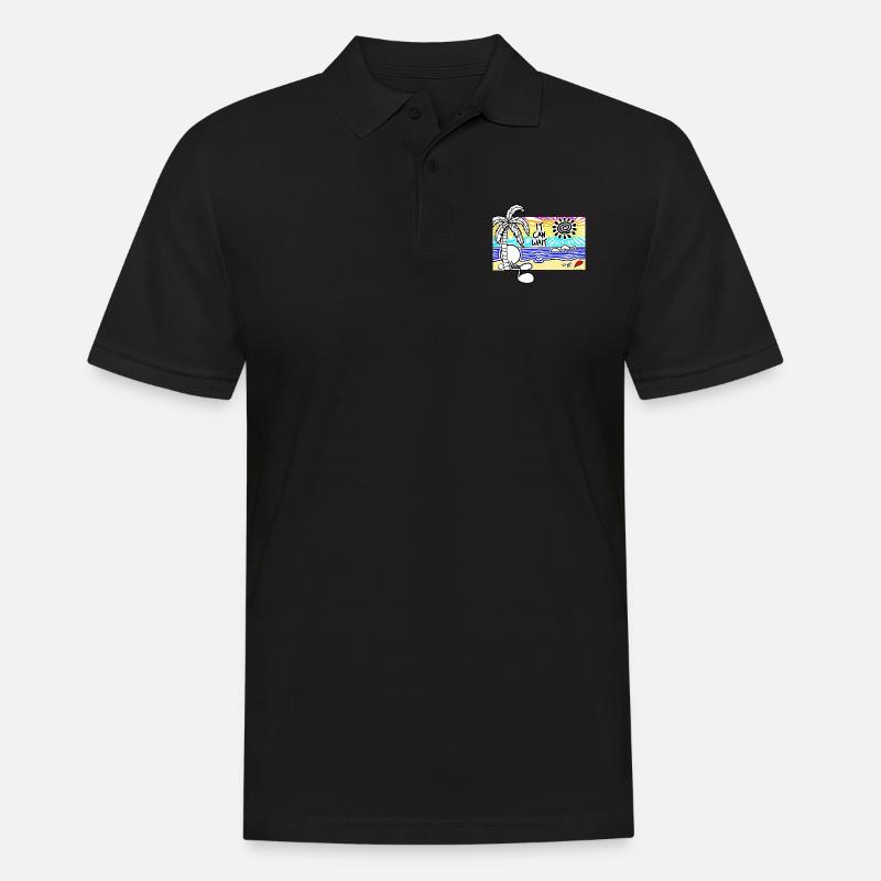 It Can Wait Sunset Doodle - Männer Poloshirt - Schwarz