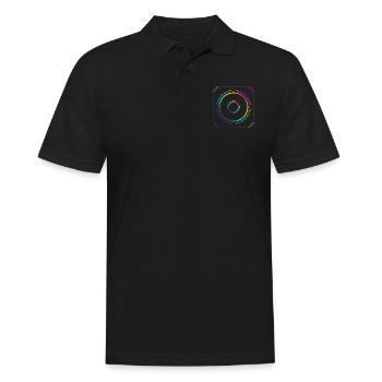 Colored Gradient Square - Men's Polo Shirt - black - Front - Kai (181cm)