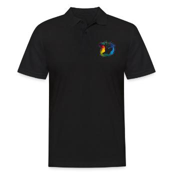 Standard Regenbogen Tanzpaar Aquarell Farbverlauf - Männer Poloshirt - Schwarz - Vorne - Kai (181cm)