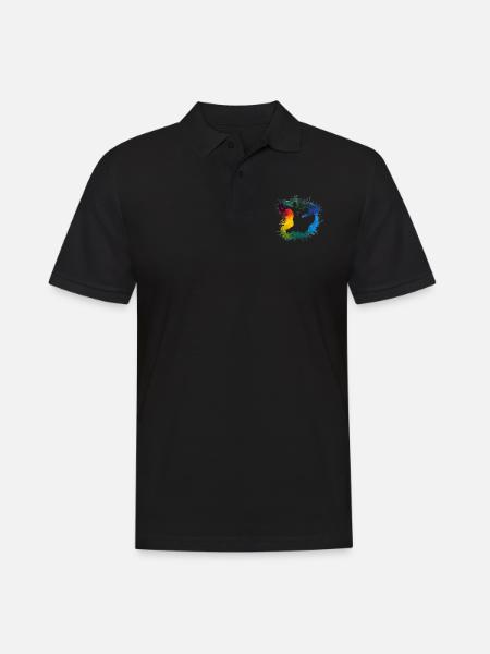 Standard Rainbow Dance Couple Aquarelle Dégradé - Polo Homme - noir