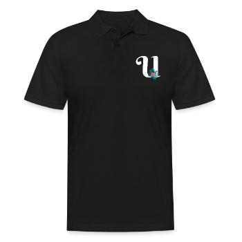 letter U flowered - Men's Polo Shirt - black - Front - Kai (181cm)
