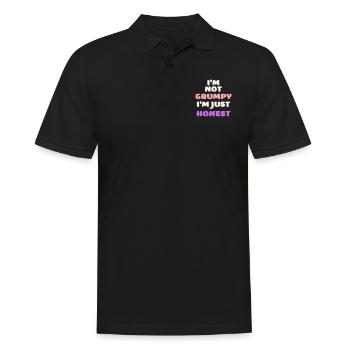 Drôle grincheux lunatique colère honnête vecteur - Polo Homme - noir - Devant - Kai (181cm)