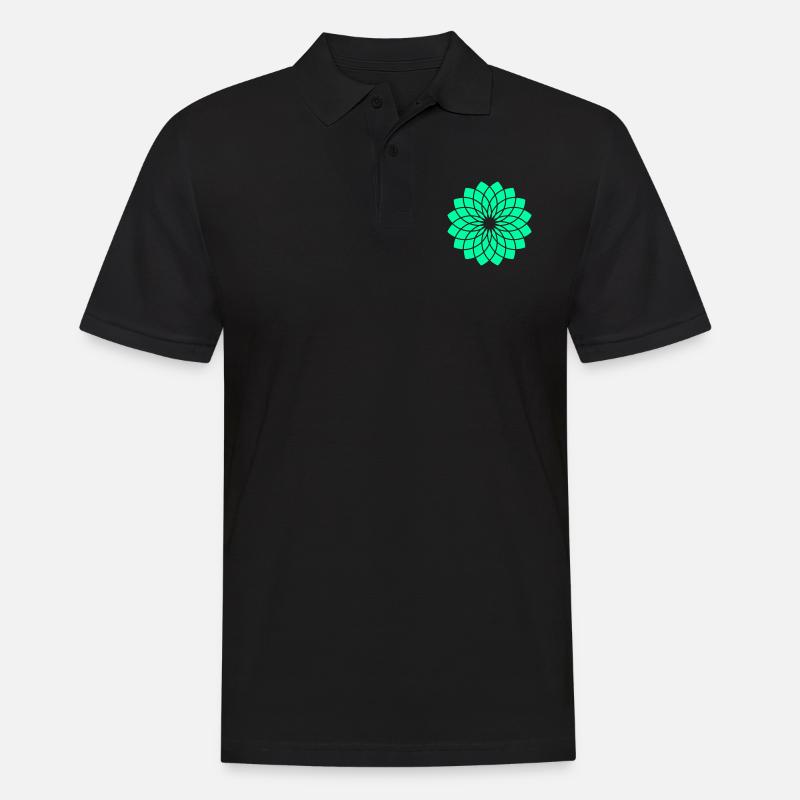 Emerald Lotus - Männer Poloshirt - Schwarz