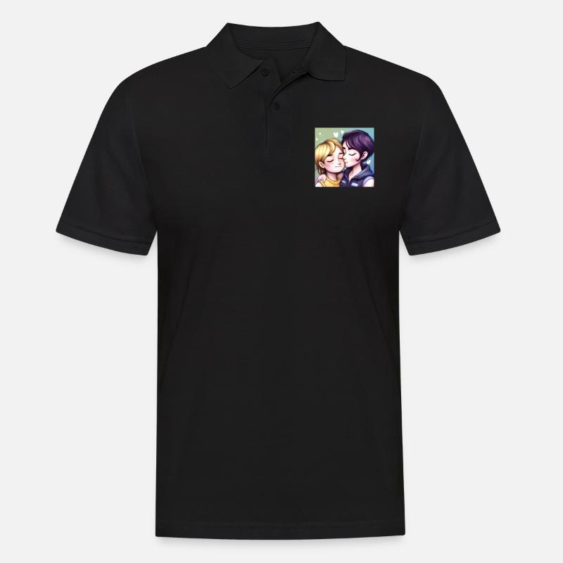 LGBT Queer Kuss 🌈🌈 - Männer Poloshirt - Schwarz
