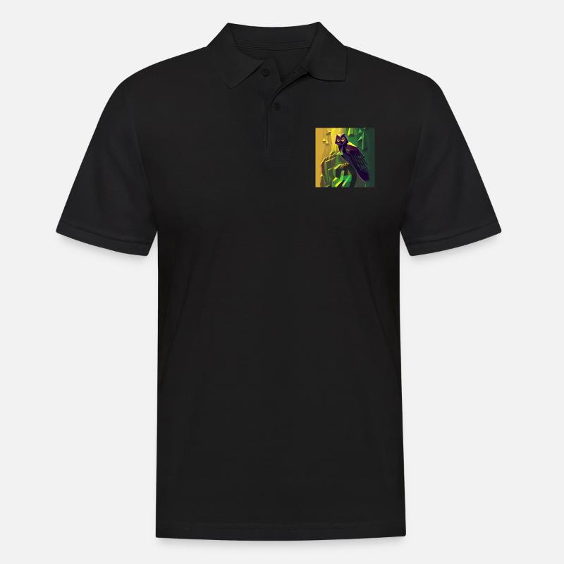 Eule Kunst 1 - Männer Poloshirt - Schwarz