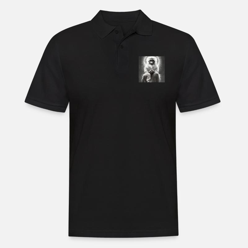 Serie: Wise Monkey - Männer Poloshirt - Schwarz
