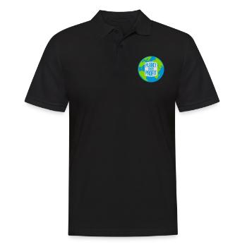 planet over profit Zitat - Männer Poloshirt - Schwarz - Vorne - Kai (181cm)