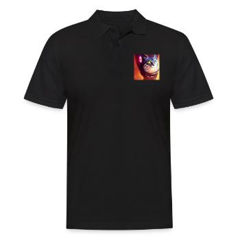 The Universe Cat - Men's Polo Shirt - black - Front - Kai (181cm)