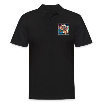 Space Kitty - Men's Polo Shirt - black - Front - Kai (181cm)