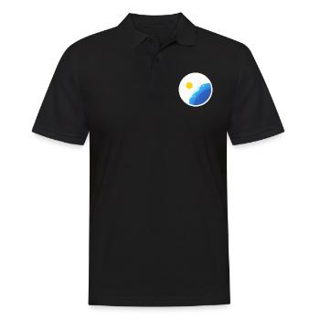 Süße Cartoon Darstellung des Planeten Erde 5 - Männer Poloshirt - Schwarz - Vorne - Kai (181cm)