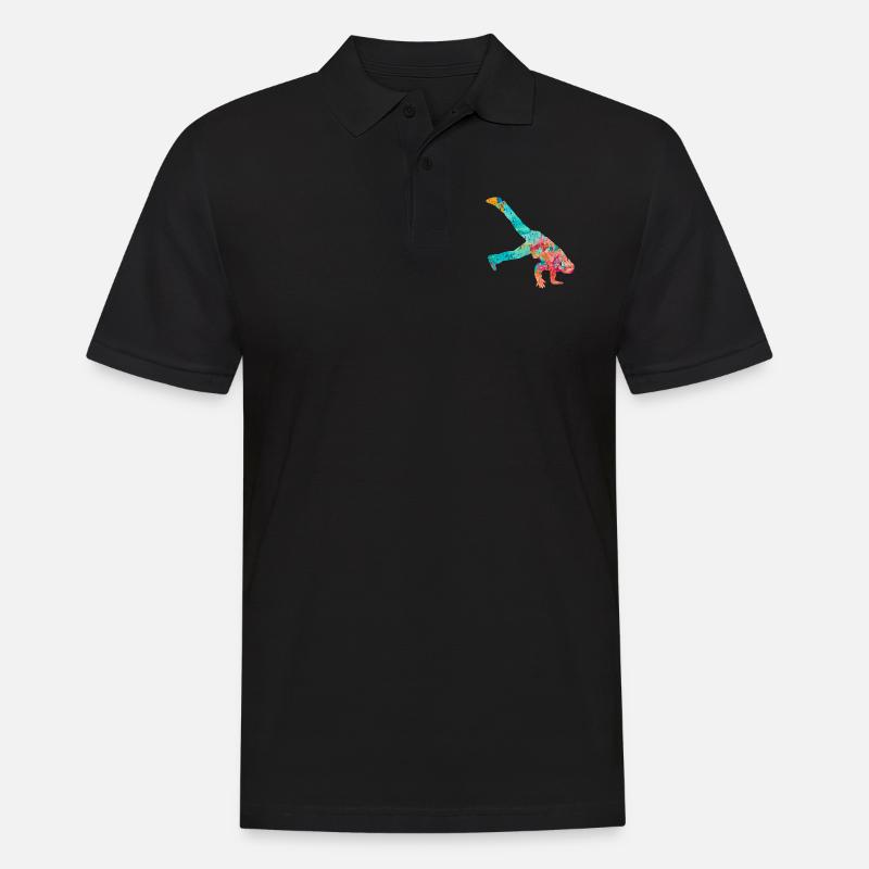 Breakdance Breakdancer PopArt - Männer Poloshirt - Schwarz