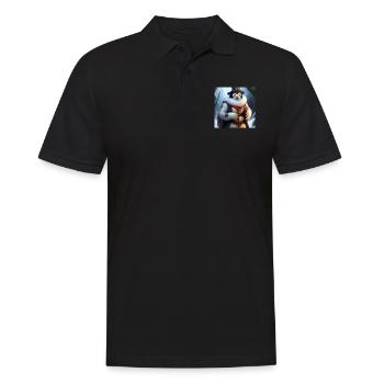 Penguin warriors in winter - Men's Polo Shirt - black - Front - Kai (181cm)