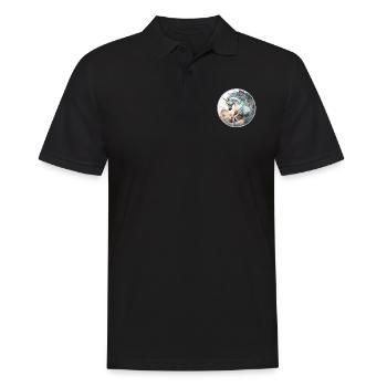 licorne art nouveau - Polo Homme - noir - Devant - Kai (181cm)