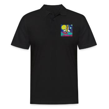 Space Shuttle Van Gogh - Männer Poloshirt - Schwarz - Vorne - Kai (181cm)