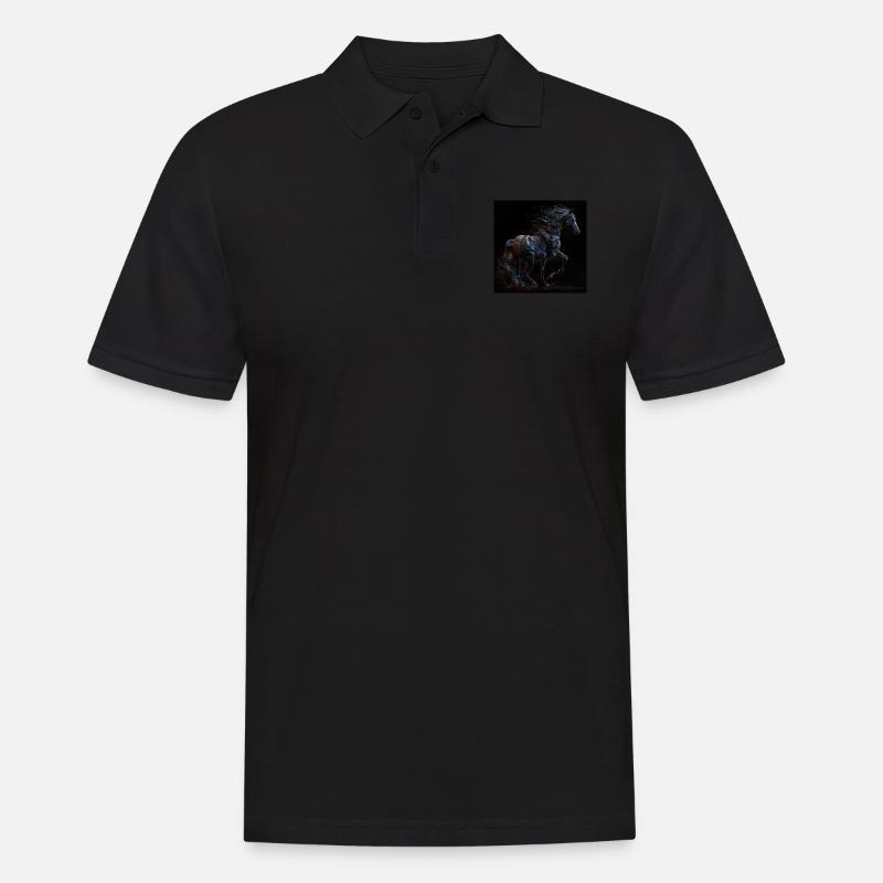 Feuriges Pferd - Männer Poloshirt - Schwarz