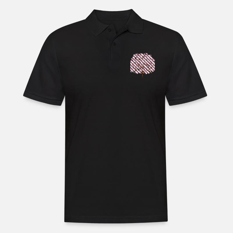 Kirschblüte im Frühling - Männer Poloshirt - Schwarz