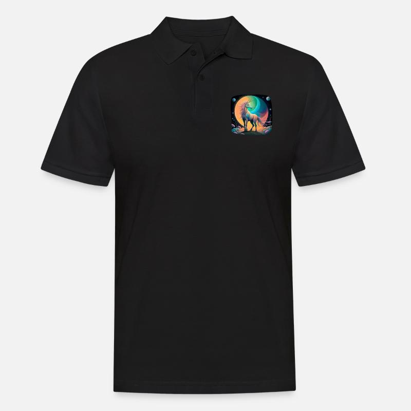 Fantasie Einhorn mystisch - Männer Poloshirt - Schwarz