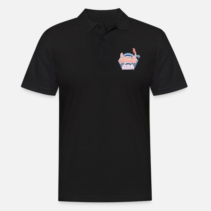 Sunset Chaser - Männer Poloshirt - Schwarz