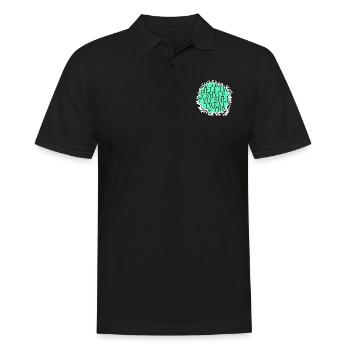bday book reader book dragon green present - Männer Poloshirt - Schwarz - Vorne - Kai (181cm)