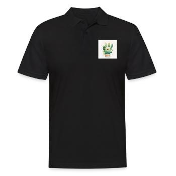Happy Cactus Aquarelle - Polo Homme - noir - Devant - Kai (181cm)