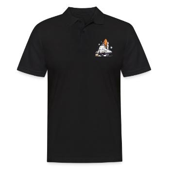 Playful Cartoon Space Shuttle - Men's Polo Shirt - black - Front - Kai (181cm)