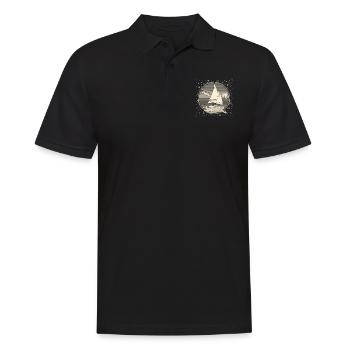 Segelboot - Männer Poloshirt - Schwarz - Vorne - Kai (181cm)
