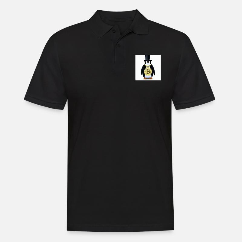 cooler Pinguin - Männer Poloshirt - Schwarz