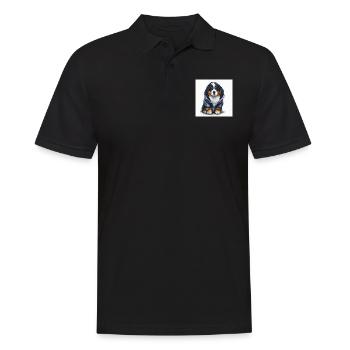 Berner Sennenhund - Männer Poloshirt - Schwarz - Vorne - Kai (181cm)