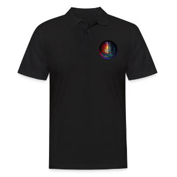 Blick in Wald bunt colorfull freigestellt - Männer Poloshirt - Schwarz - Vorne - Kai (181cm)