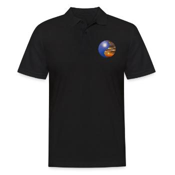 Yin und Yang der Sonne und Mond im Himmel - Männer Poloshirt - Schwarz - Vorne - Kai (181cm)