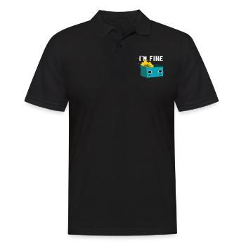 I´m Fine - Männer Poloshirt - Schwarz - Vorne - Kai (181cm)