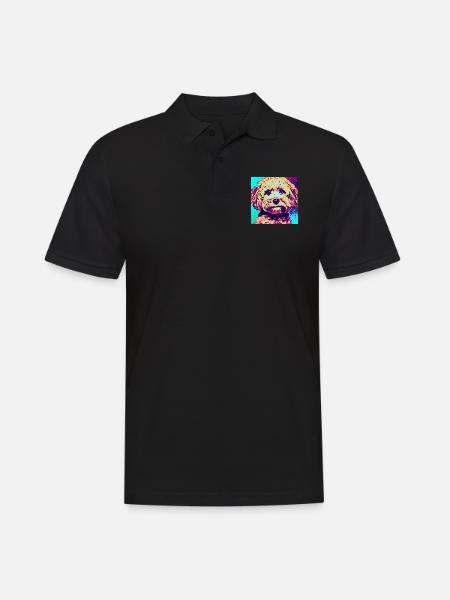 Poodle Cross Pop Art - Men's Polo Shirt - black