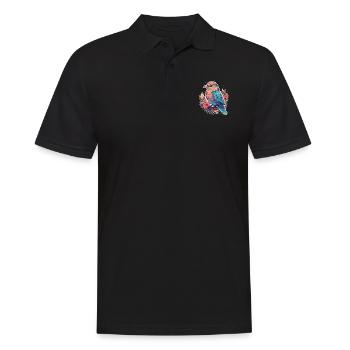 Fleurs d’oiseaux - Polo Homme - noir - Devant - Kai (181cm)