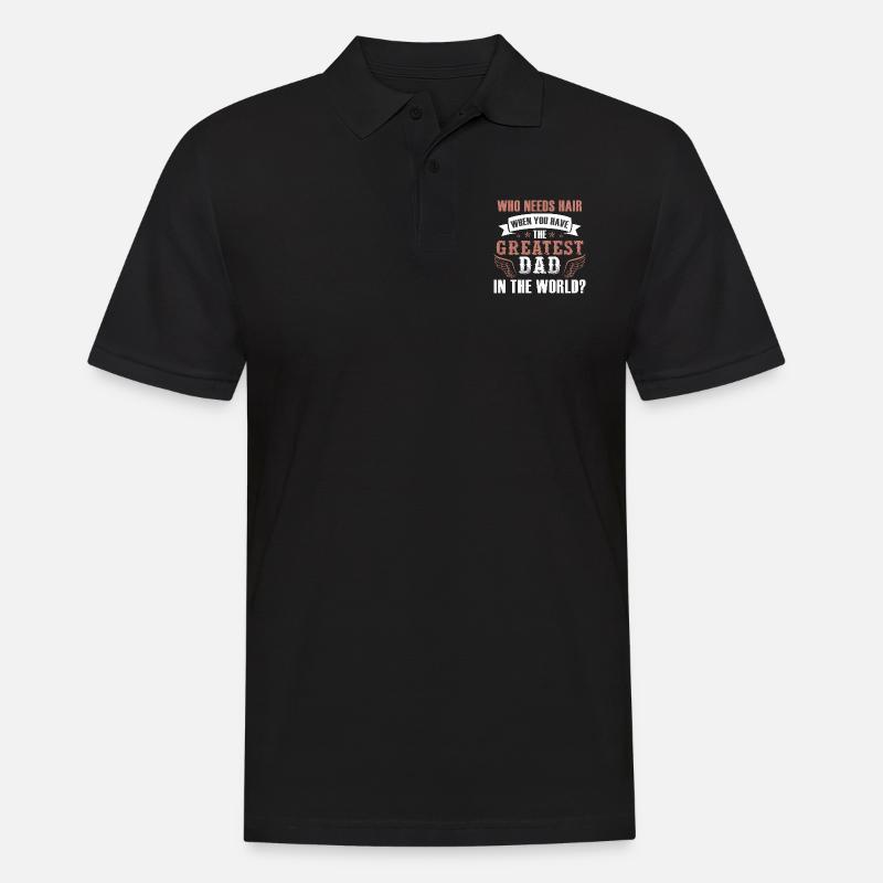 Wer braucht Haar Greatest Dad - Männer Poloshirt - Schwarz