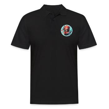 Pirat 2 - Männer Poloshirt - Schwarz - Vorne - Kai (181cm)