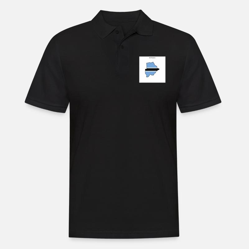 Botswana (Botsuana) Flagge, Map - Männer Poloshirt - Schwarz