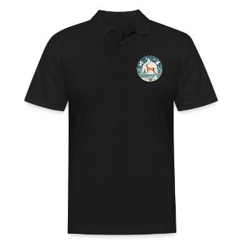 Cerf avec l’élément de Noël, Cerfs d’amour - Polo Homme - noir - Devant - Kai (181cm)