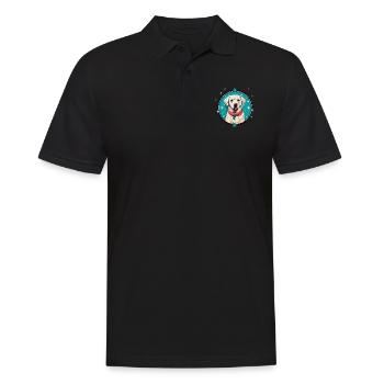 Labrador Retriever Hund Weihnachten, Liebe Hunde - Männer Poloshirt - Schwarz - Vorne - Kai (181cm)