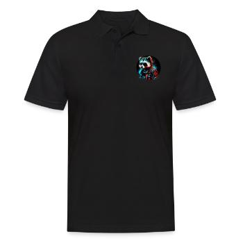 Cyber raccoon - Men's Polo Shirt - black - Front - Kai (181cm)