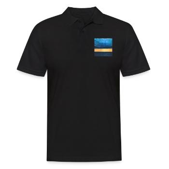 Oranger Sonnenuntergang - Männer Poloshirt - Schwarz - Vorne - Kai (181cm)