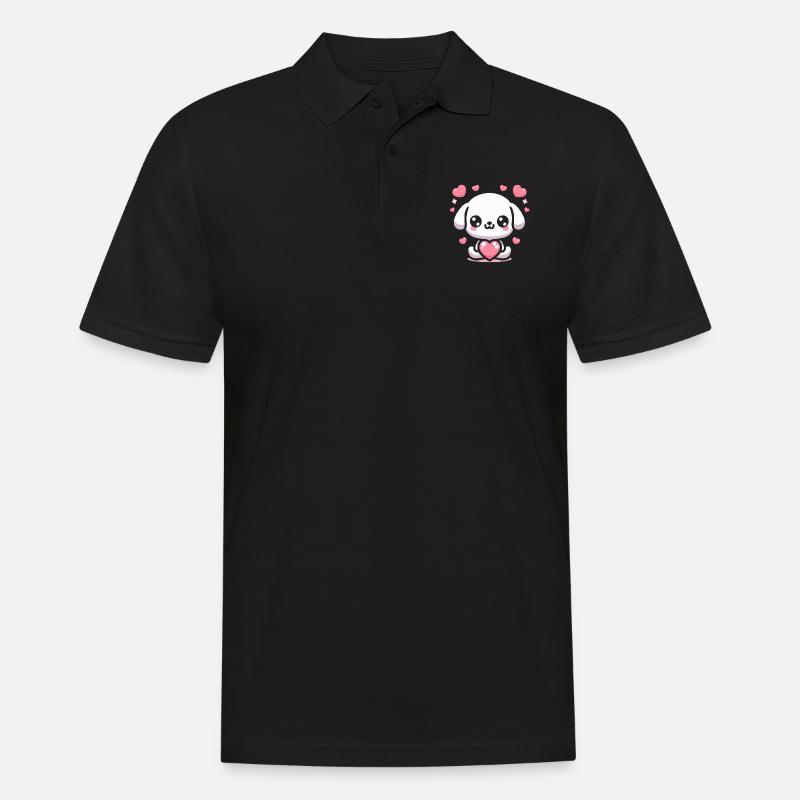 Sød hvalp hundehjerte - Herre poloshirt - sort