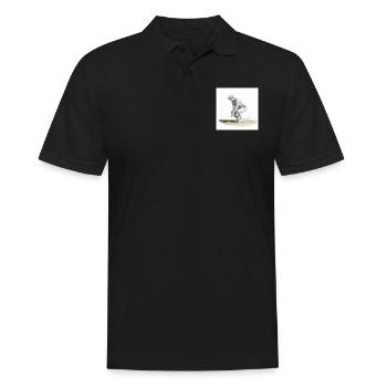 Golfspieler mit Minischläger - Männer Poloshirt - Schwarz - Vorne - Kai (181cm)