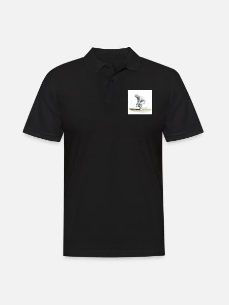Golfer with club - Men's Polo Shirt - black
