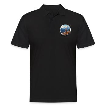 Wandern oder Hiking - Männer Poloshirt - Schwarz - Vorne - Kai (181cm)
