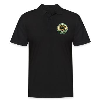 Sonnenblume - Männer Poloshirt - Schwarz - Vorne - Kai (181cm)