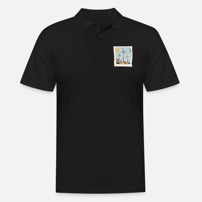 pale eoliche - Polo da uomo - nero
