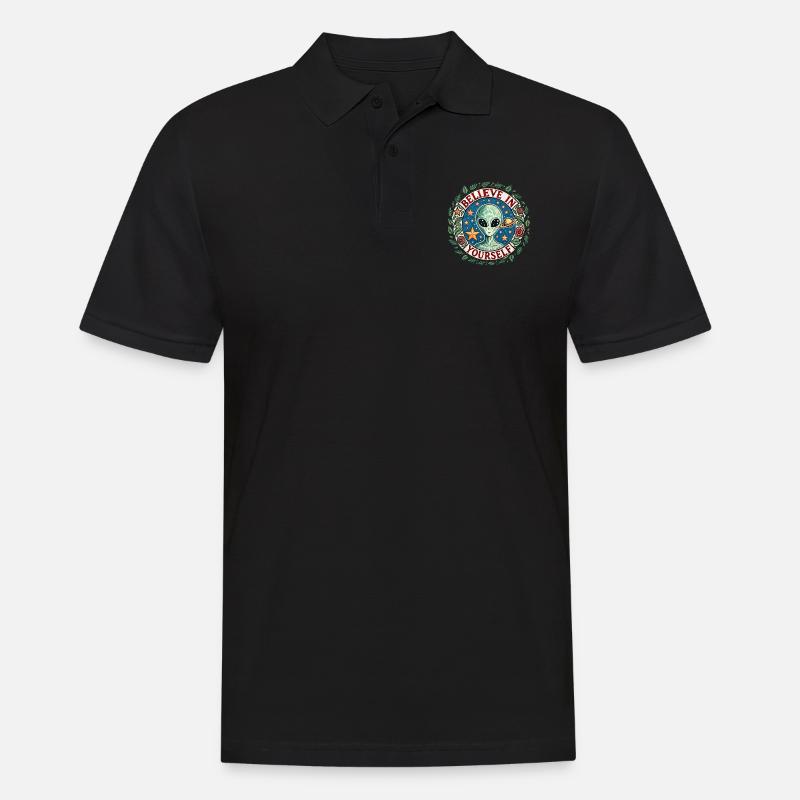 Glaube an dich Alien - Männer Poloshirt - Schwarz