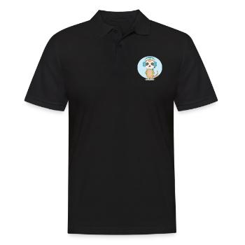 Erdmännchen mit Headset - Männer Poloshirt - Schwarz - Vorne - Kai (181cm)